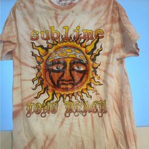 Sublime Long Beach Tie-Dye Short Sleeve Tee - Orange Sun Graphic